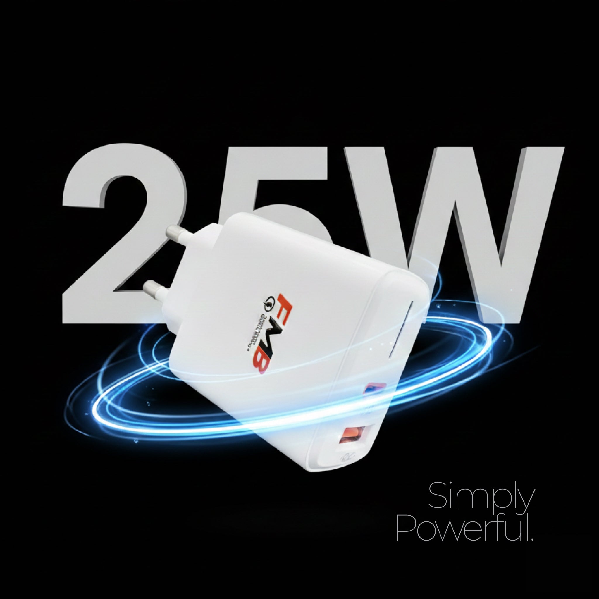 FMB 25W Dual Port Fast Charger - USB-C PD & USB-A QC 3.0 Wall Adapter